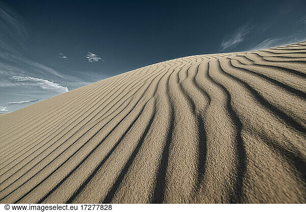 Wave pattern on Cadiz Dunes at Mojave Desert  Southern California  USA
