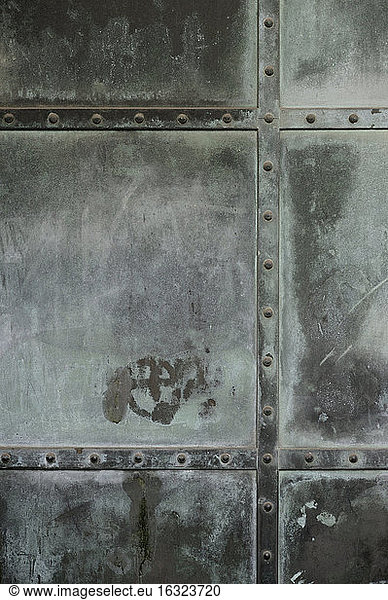 Weathered metal door  close-up