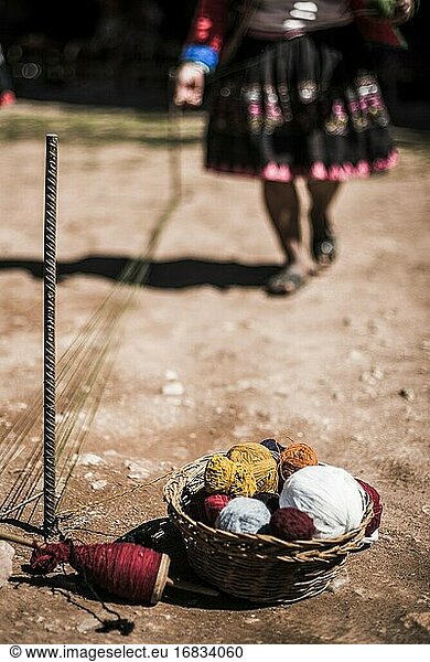 Weberei-Gemeinschaft Ccaccaccollo  Heiliges Tal der Inkas  nahe Cusco  Peru