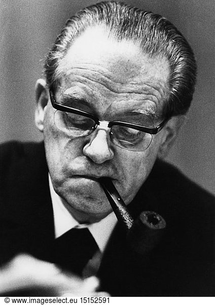 Wehner  Herbert  11.7.1906 - 19.1.1990  deut. Politiker (SPD)  Portrait  1973