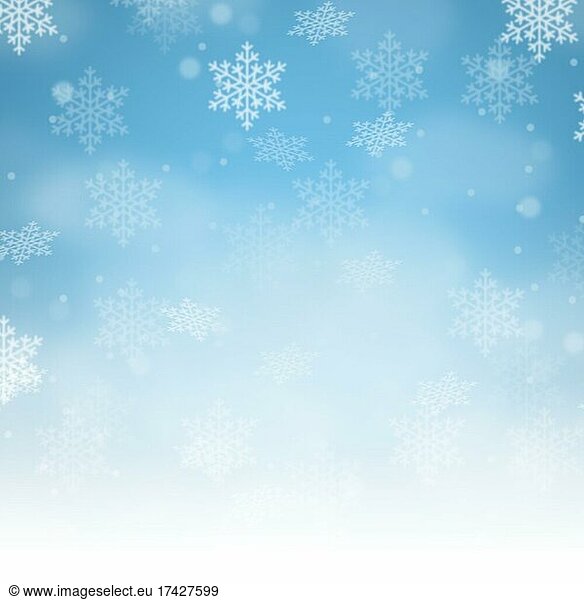 Weihnachten Hintergrund Schnee Karte Weihnachtskarte Schneeflocke Quadrat Textfreiraum Copyspace schneien  Deutschland  Europa