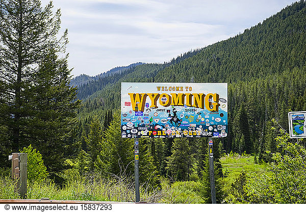 Welcome to Wyoming Sign at the Idaho Wyoming state line