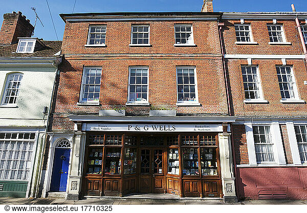 Wells-Buchhandlung in der Altstadt von Kingsgate; Winchester  Hampshire  England