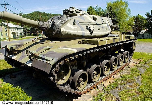 Weltkrieg amerikanischen Sherman-Panzer sitzt an der American Legion in Portage. Pennsylvania