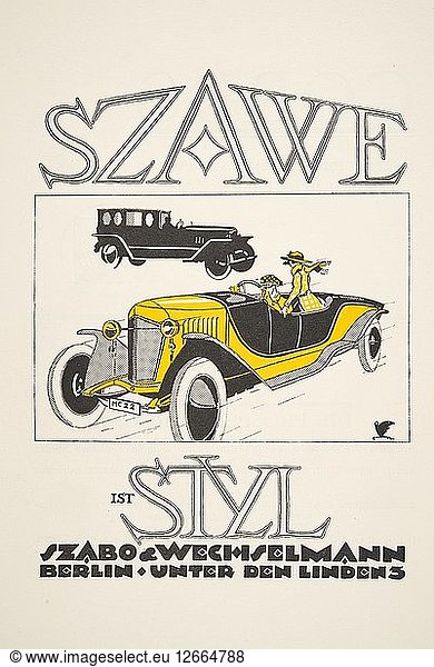 Werbung für Szawe (Szabo & Wechselmann)  aus Styl  pub. 1922 (Pochoir Druck)