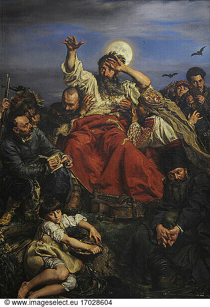 Wernyhora (1673-1769). Legendary Cossack who predicted the fall and rebirth of Poland. Portrait by Jan Matejko (1838-1893)  1883-1884. 19th Century Polish Art Gallery (Sukiennice Museum). National Museum of Krakow. Poland.