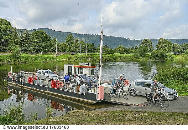 Weser  Ferry  Veckerhagen  Lower Saxony  Germany  Europe