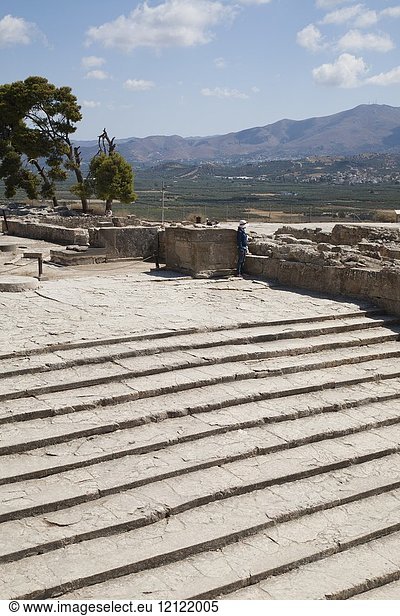 West Propylaea,  Festos,  archeological area,  Crete island,  Greece,  Europe.