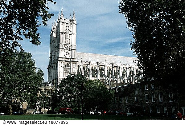 Westminster Abbey  London  England  Great Britain  Westminster Abbey  Great Britain  Europe  church  landscape  horizontal