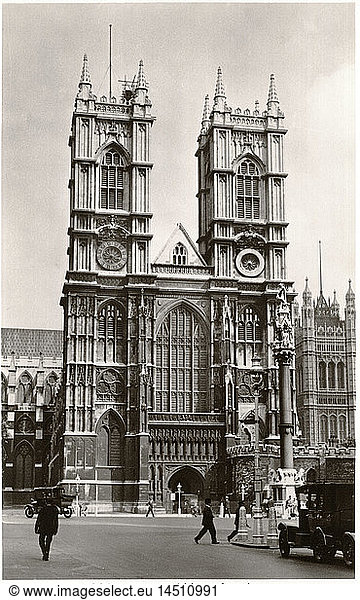 Westminster Abbey  London  England  United Kingdom  Postcardearly 1930's