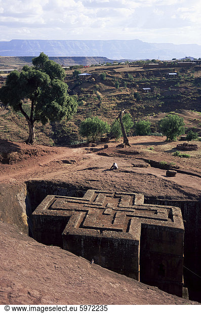 Wette Giorgis Kirche  UNESCO Weltkulturerbe  Lalibela  Äthiopien  Afrika