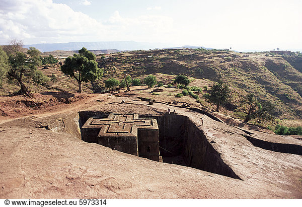 Wette Giorgis Kirche  UNESCO Weltkulturerbe  Lalibela  Äthiopien  Afrika