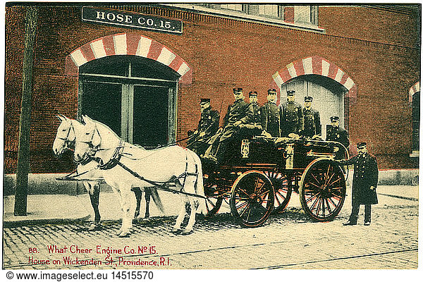 What Cheer Engine Co. No. 15  House on Wickenden St.  Providence. Rhode Island  Postcard  1902