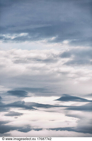 White and gray cloudscape at dusk