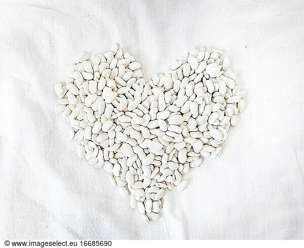 White Beans In A Heart Shape