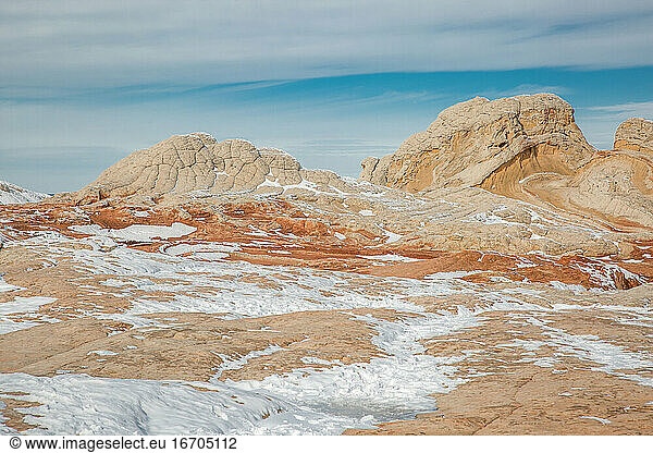 White Pocket  Vermilion Cliffs Winterlandschaft mit Schnee