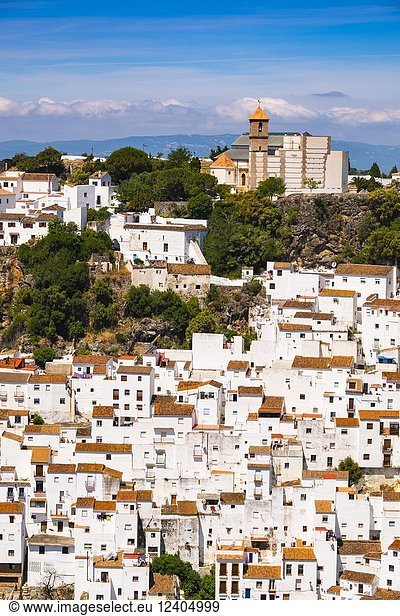 White village of Casares. Costa del Sol  Málaga province. Andalusia  Southern Spain Europe.