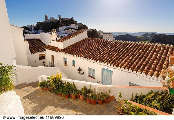 White village of Casares  Malaga province Costa del Sol. Andalusia Southern Spain  Europe.