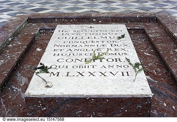 Wilhelm I. 'der Eroberer'  um 1027 - 9.9.1087  KÃ¶nig von England 25.12.1066 - 9.9.1087  sein Grab  Grabplatte  Abbaye aux Hommes  Caen