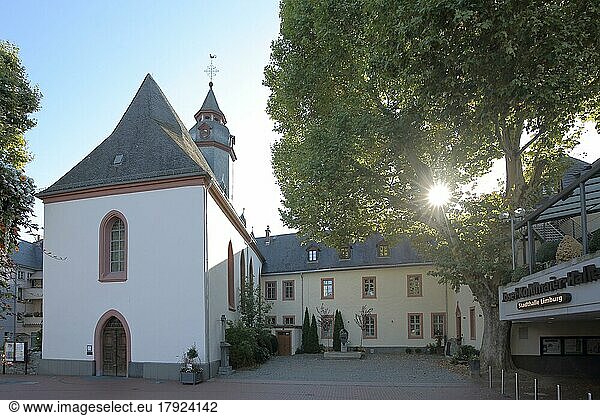 Wilhelmiten monastery with St. Wilhelm church or Annakirche in the backlight  old town  Limburg  Hesse  Germany  Europe