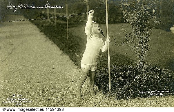 William Frederick  4.7.1906 - 26.5.1940  Prince of Prussia  as child  playing  picture postcard  G. Berger  Potsdam  1908