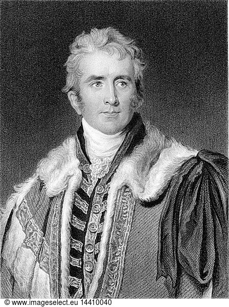 William Pitt Amherst  1st Earl Amherst of Arracan (1773-1857): British statesman; Ambassador to Peking (1816); Governor-general of India (1823-1828). Engraving after portrait by Thomas Lawrence.