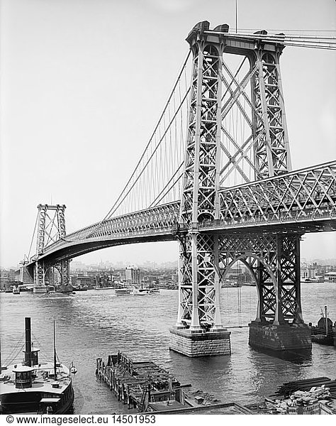 Williamsburg Bridge  New York City  New York  USA  Detroit Publishing Company  1903