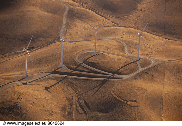 Wind generators across the landscape at Altamira Pass  California