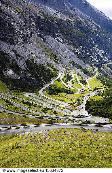 WInding road  Stelvio Pass  Trentino-Alto Adige  Italy