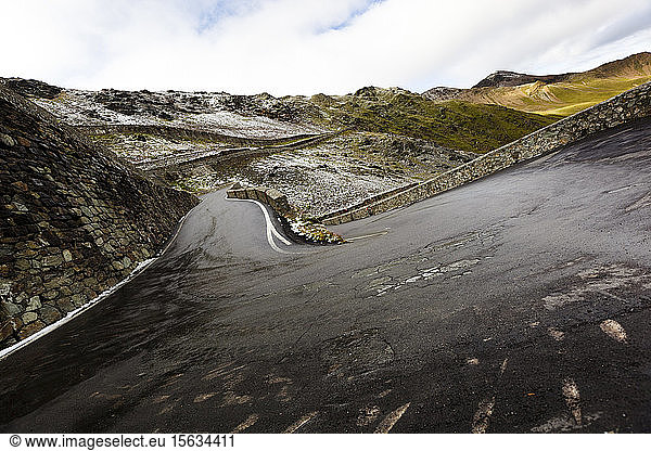 WInding road  Stelvio Pass  Trentino-Alto Adige  Italy
