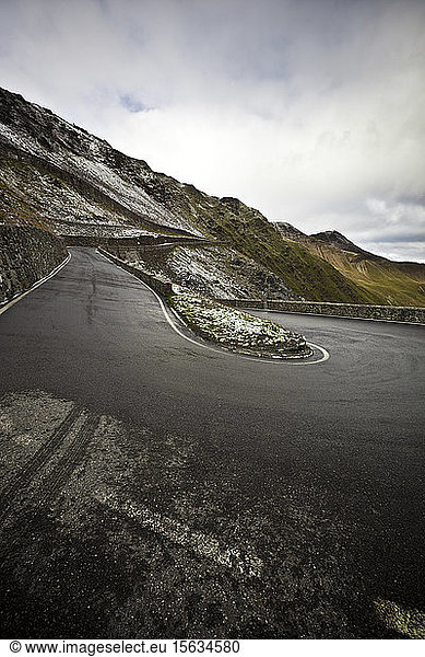 WInding road  Stelvio Pass  Trentino-Alto Adige  Italy