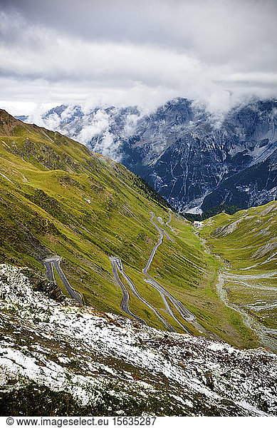 WInding road  Stelvio Pass  Trentino-Alto Adige  Italy