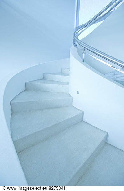 Winding staircase in modern house