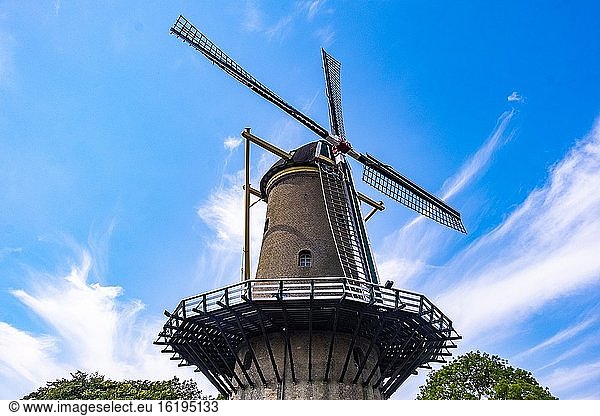 Windmühle in Hellevoetsluis  Die Niederlande  Europa.