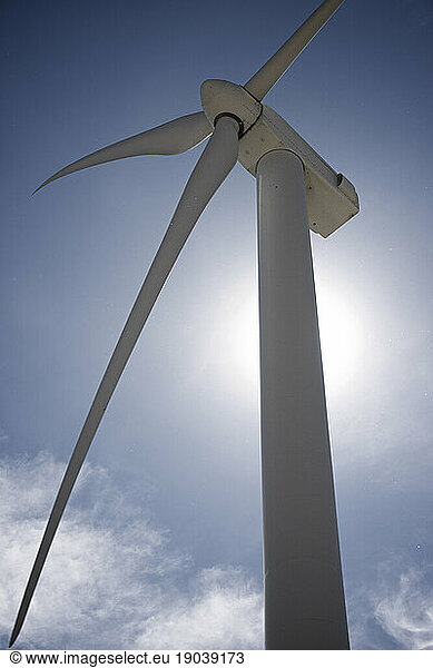 Windmill for renewable electric production in Zaragoza Province  Spain.