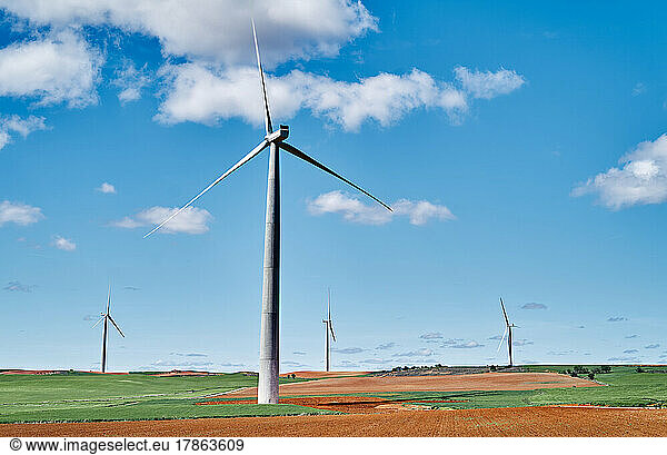 Windmills during producing green energy.