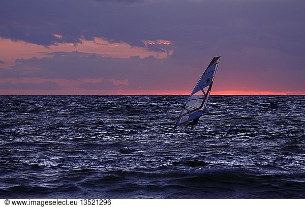 Windsurfer  Ruegen Island  Baltic Sea  Mecklenburg-Western Pomerania  Germany  Europe