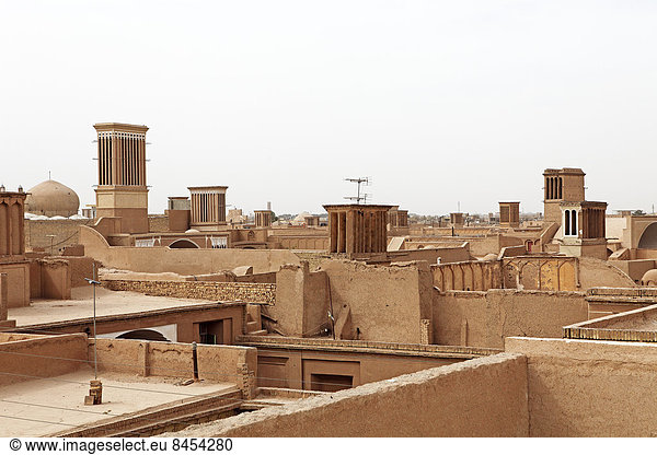 Windtürme Altstadt von oben Yazd Provinz Yazd Persien Iran