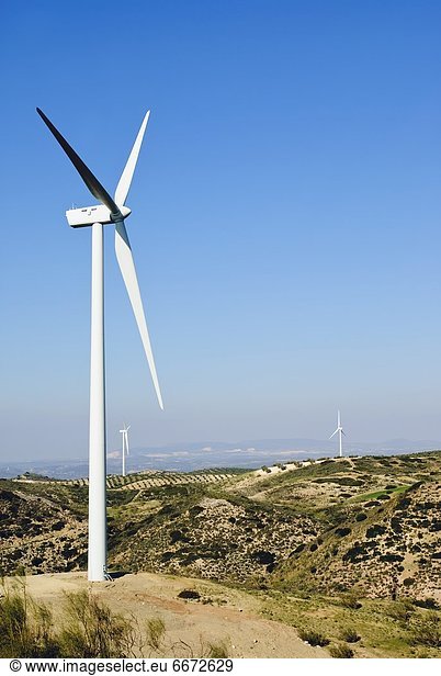 Windturbine Windrad Windräder Andalusien Spanien