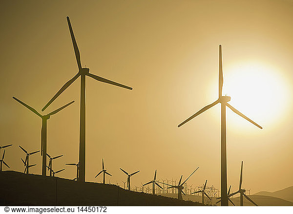 Windturbinen bei Sonnenuntergang