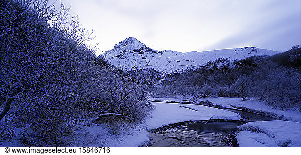 winter-landscape in Thorsmork valley in south Iceland