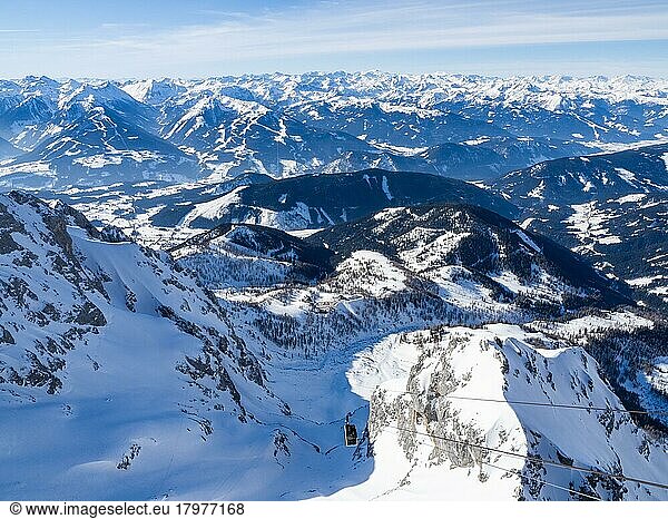 Winter landscape  panorama gondola of the Dachstein Gletscherbahn  Ramsau am Dachstein  Styria  Austria  Europe