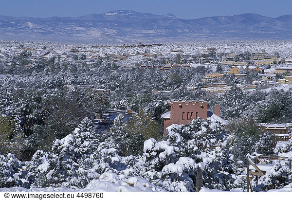 Winter  Schnee  Santa Fe  New Mexico  USA  USA  Amerika  Landschaft  Biking