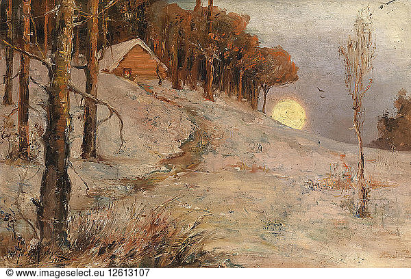 Winterwald in den Strahlen der Abendsonne  1902. Künstler: Klever  Juli Julievich (Julius)  von (1850-1924)