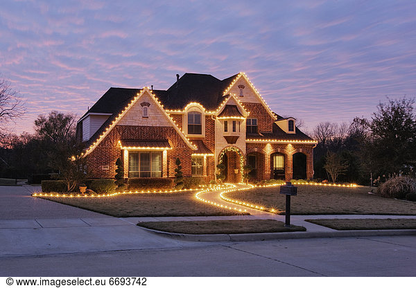 Wohnhaus Beleuchtung Licht Weihnachten Dekoration