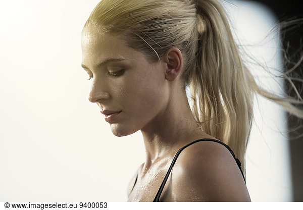 Woman exercising outdoors