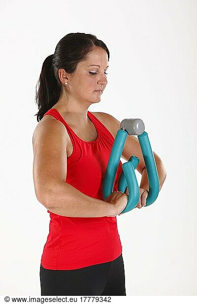 Woman exercising with Body Former
