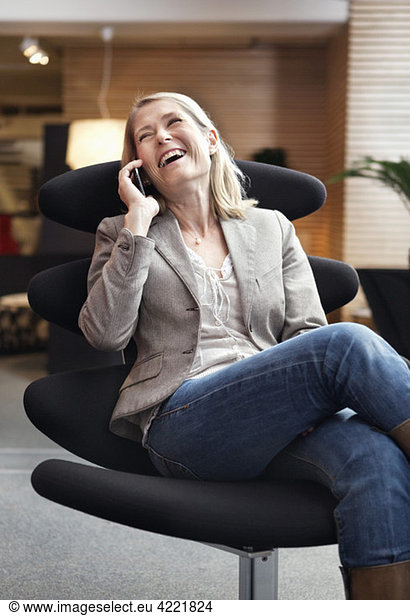 Woman laughin in phone