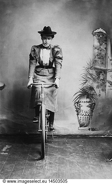 Woman on Bicycle  Chicago  Illinois  USA  1890
