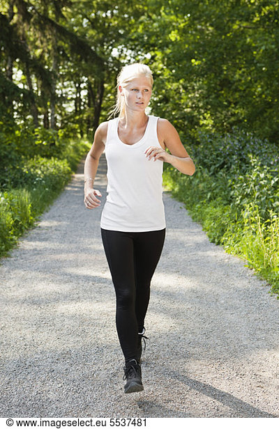 Woman running for staying fit